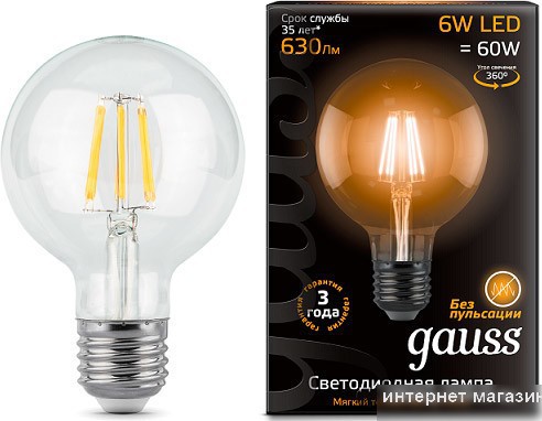 Светодиодная лампа Gauss E27 6Вт 2700К [105802106]