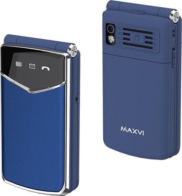 Телефон Maxvi E11ds (синий/серебристый)