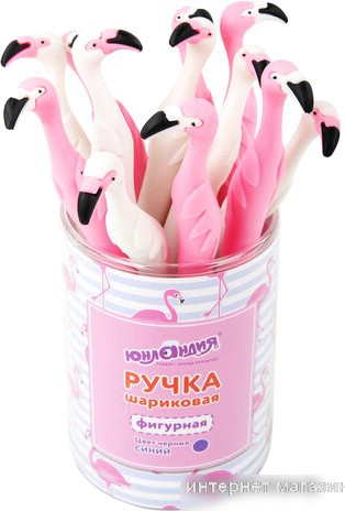 Ручка шариковая Юнландия Фламинго 143775 (в ассортименте)