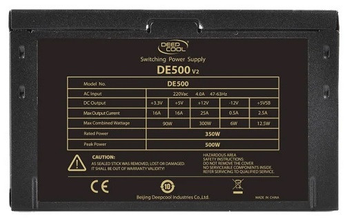 Блок питания DeepCool DE500 v2 DP-DE500US-PH