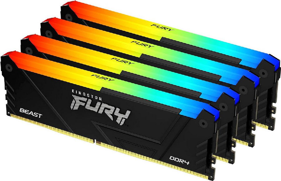 Оперативная память Kingston FURY Beast RGB 4x16ГБ DDR4 3600 МГц KF436C18BB2AK4/64