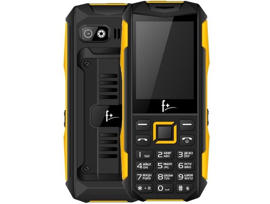 Кнопочный телефон F+ R240 (черный/желтый)