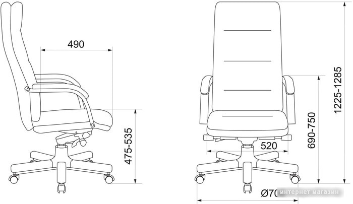 Кресло Бюрократ T-9927WALNUT (черный)