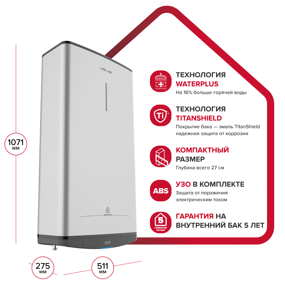 Накопительный электрический водонагреватель Ariston ABS VLS PRO R 80