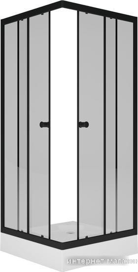 Душевой уголок Метакам Universal Black 80x80 KKS_013566 (прозрачное стекло)