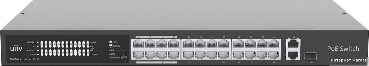 Неуправляемый коммутатор Uniview NSW2020-24T1GT1GC-POE-IN