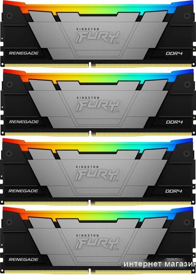 Оперативная память Kingston FURY Renegade RGB 4x8ГБ DDR4 3200 МГц KF432C16RB2AK4/32