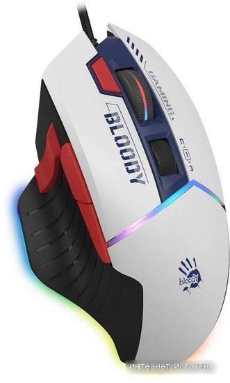 Игровая мышь A4Tech Bloody W95 Max Sports (белый/темно-синий)