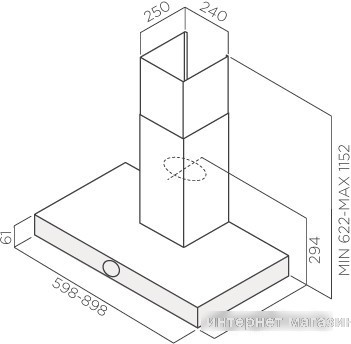 Кухонная вытяжка Jetair Touch BL/A/60 (PRF0099977)