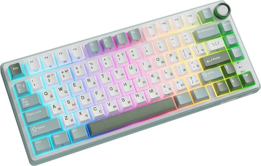 Проводная клавиатура Royal Kludge R75 RGB (Sky Cyan, RK Silver)