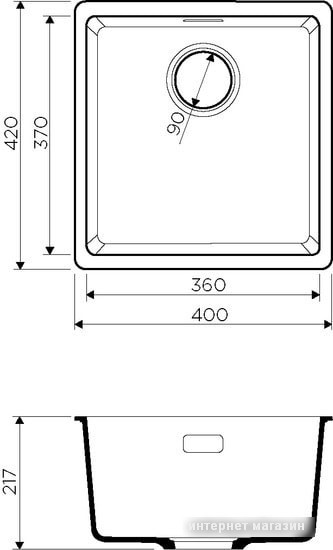 Кухонная мойка Omoikiri Kata 40-U PA