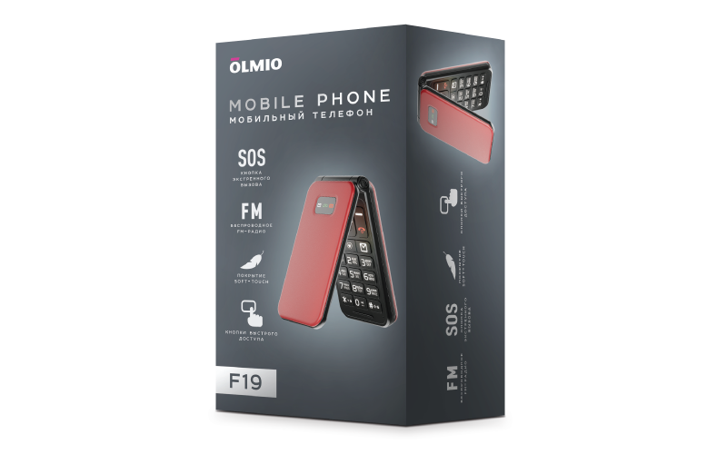 Телефон Olmio F19 (красный)
