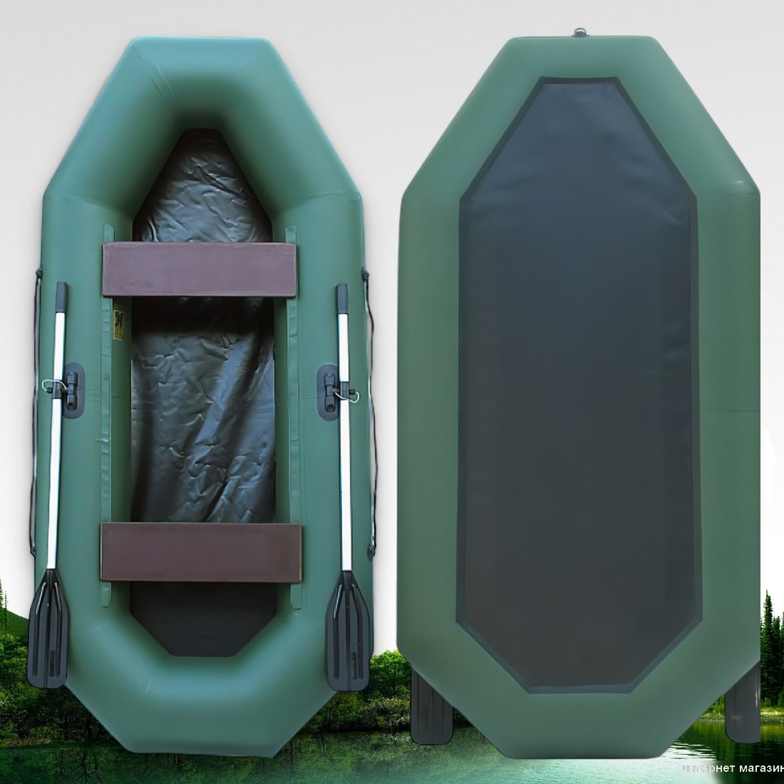 Гребная лодка BarrakuDA BR-2400 (зеленый)