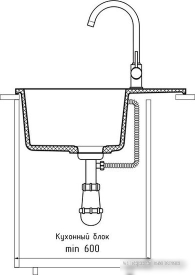 Кухонная мойка GranFest QUARZ GF-UR-658L (серый)