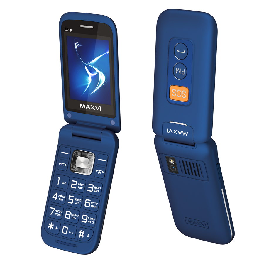 Кнопочный телефон Maxvi E5 up (синий)