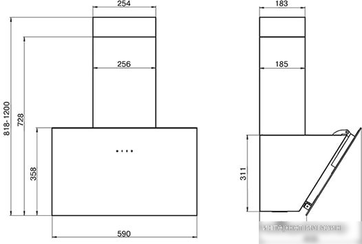 Кухонная вытяжка Elikor Антрацит 60П-650-Е3Д (белый)