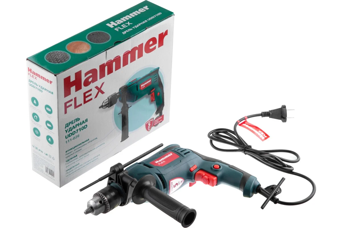 Ударная дрель Hammer UDD710D