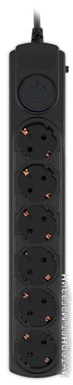 Сетевой фильтр IPPON BK-6-EU-5-10-B (5м, 6 розеток, черный)