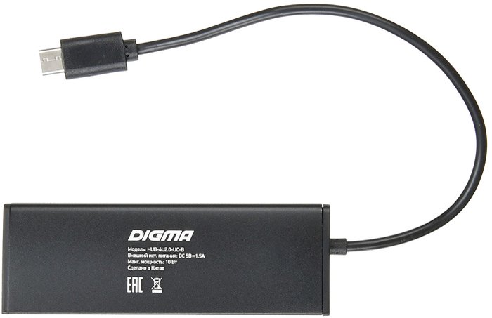 USB-хаб Digma HUB-4U2.0-UC-B