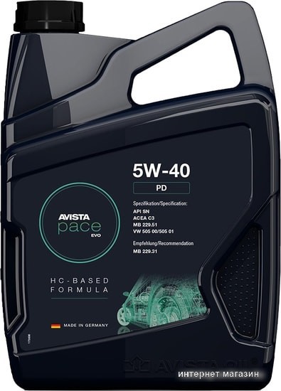 Моторное масло Avista Pace Evo PD 5W-40 5л