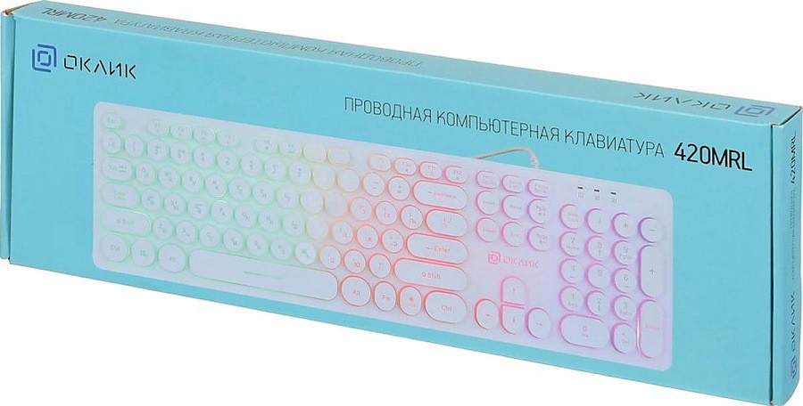 Клавиатура Oklick 420MRL (белый)