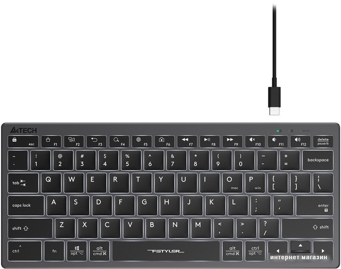 Клавиатура A4Tech Fstyler FX61 (серый/черный)