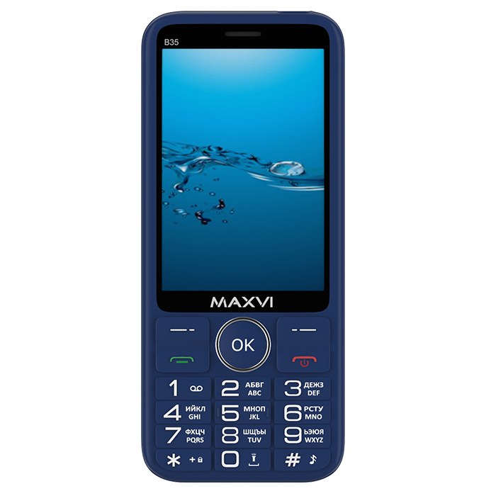 Кнопочный телефон Maxvi B35 (синий)