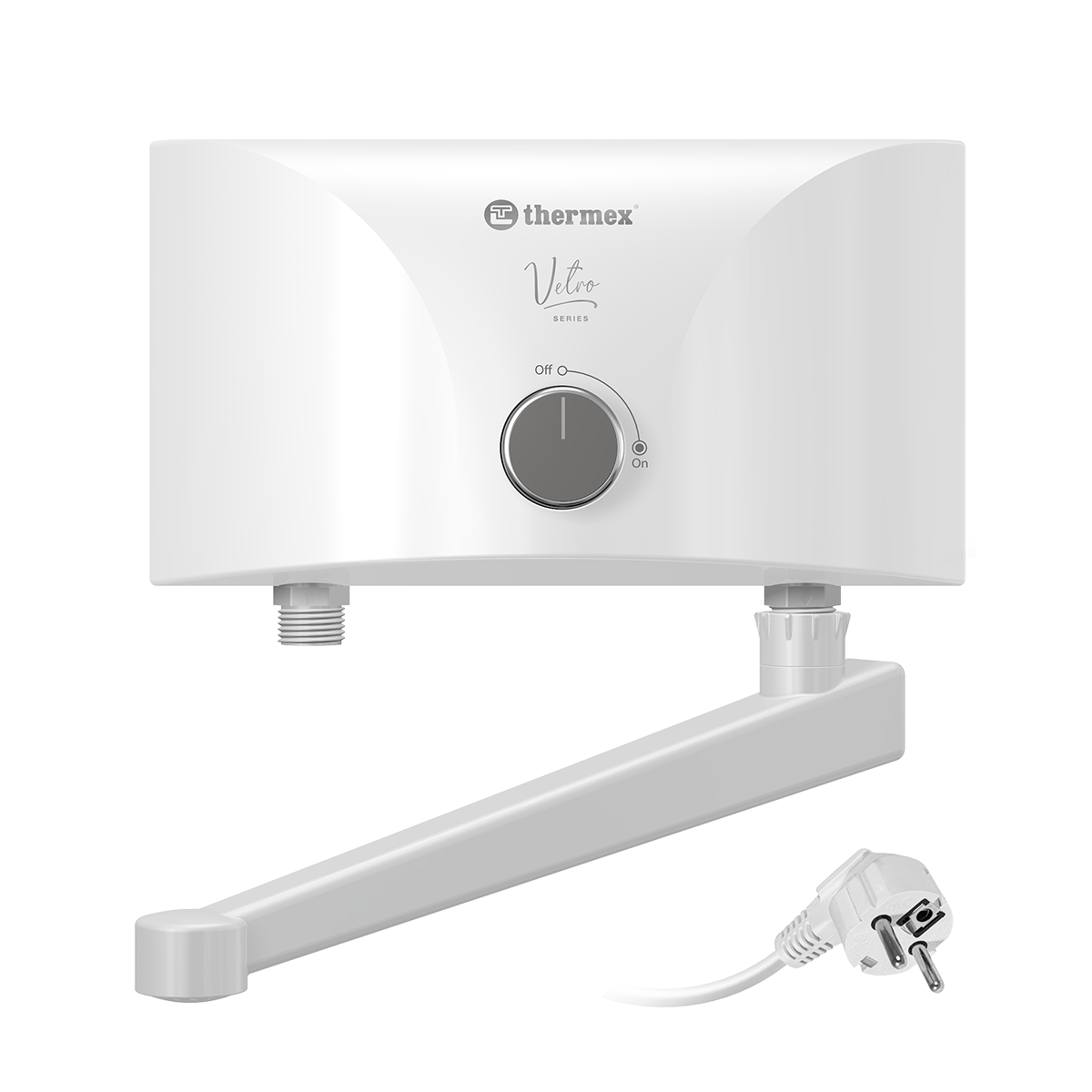 Проточный электрический водонагреватель кран+душ Thermex Vetro 5500 Combi