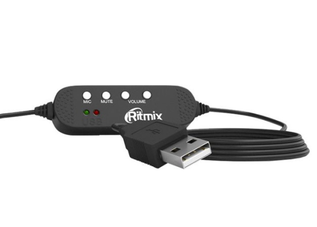 Наушники Ritmix RH-533 USB (серебристый)