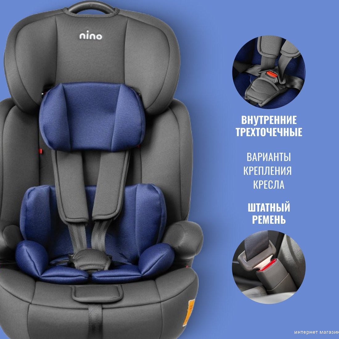 Детское автокресло Nino Simple ZY10 (черный/синий)