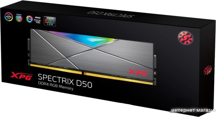 Оперативная память A-Data XPG Spectrix D50 RGB 16GB DDR4 PC4-25600 AX4U320016G16A-ST50