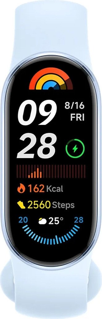 Фитнес-браслет Xiaomi Smart Band 9 (голубой, с голубым силиконовым ремешком, международная версия)