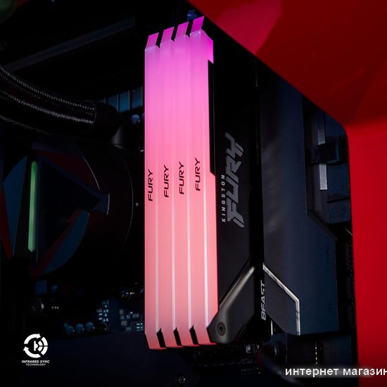 Оперативная память Kingston FURY Beast RGB 4x8ГБ DDR4 3600 МГц KF436C17BB2AK4/32