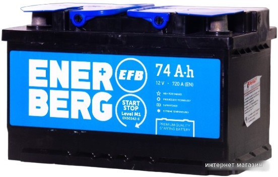 Автомобильный аккумулятор Enerberg 6СТ-74R EFB R+ низкий (74 А·ч)