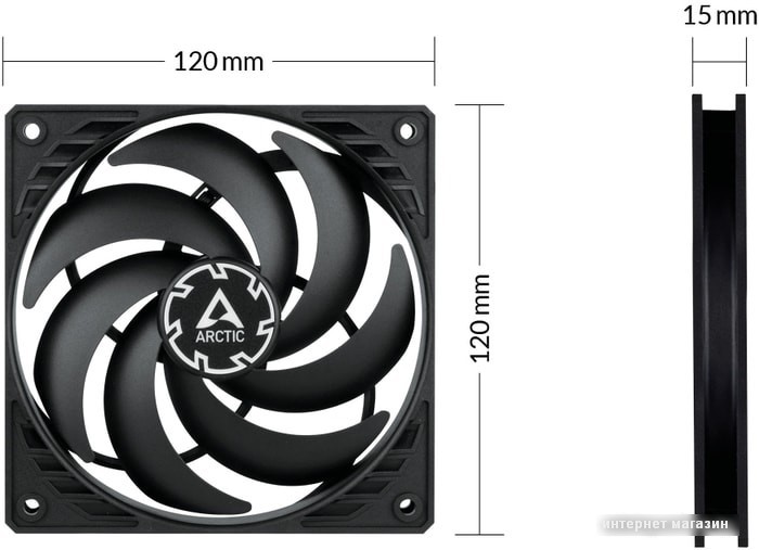 Вентилятор для корпуса Arctic P12 Slim PWM PST ACFAN00187A