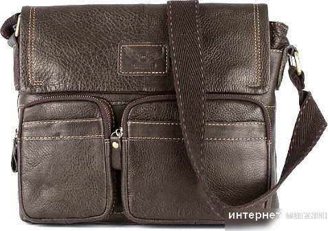 Мужская сумка Poshete 196-1260-6-DBW (коричневый)