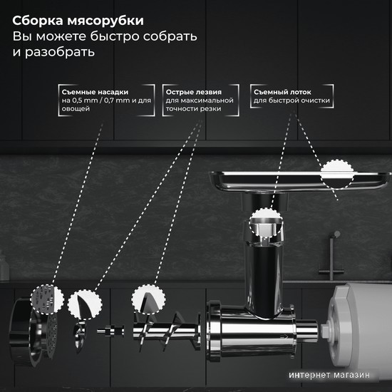 Мясорубка SATE RT-125 (серебристый)