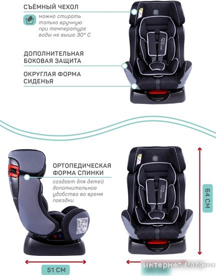 Детское автокресло Amarobaby Professional (черный/серый)