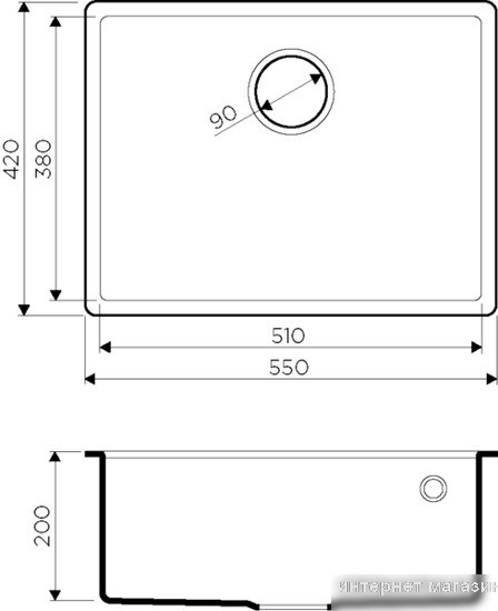 Кухонная мойка Omoikiri Tedori 54-U-BL (черный)