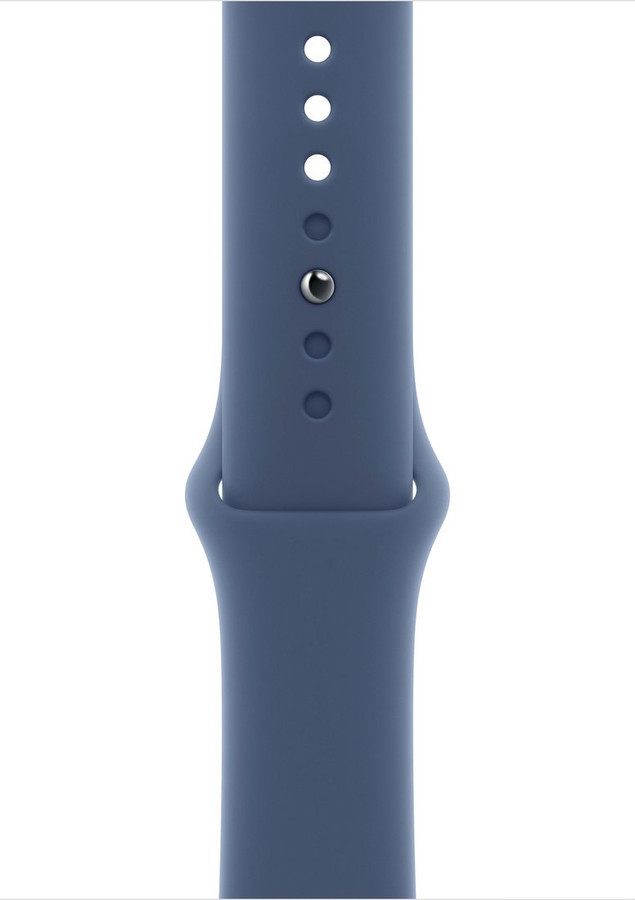 Умные часы Apple Watch Series 10 46 мм (алюминиевый корпус, серебристый/синий, спортивный силиконовый ремешок S/M)