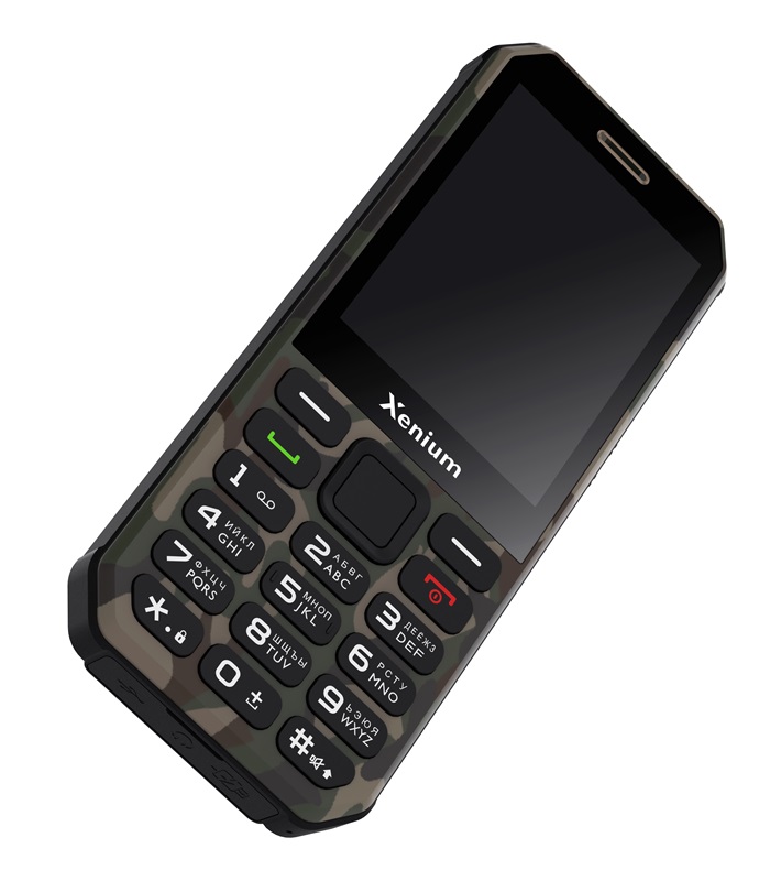 Кнопочный телефон Xenium X300 (зеленый камуфляж)