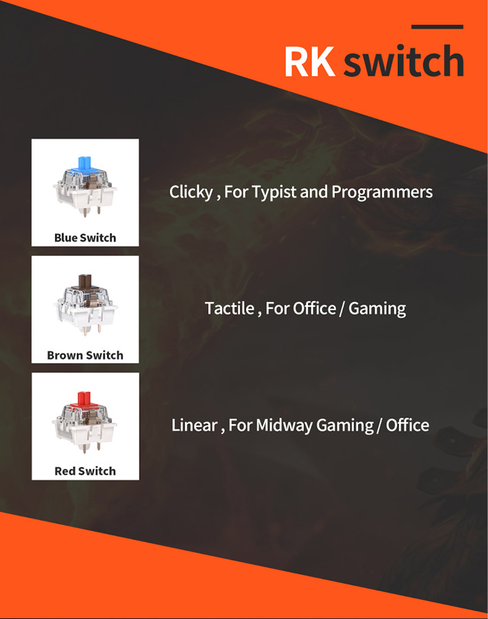 Беспроводная клавиатура Royal Kludge RK61 RGB (черный, RK Red)