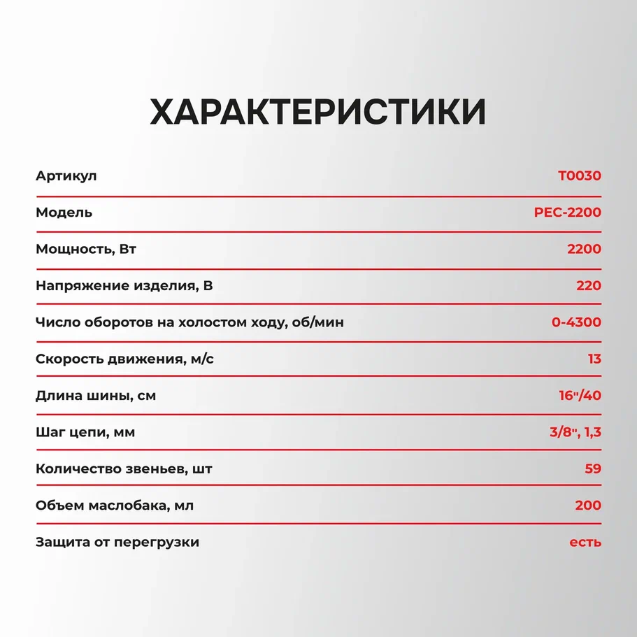Электрическая пила Profipower PEC-2200