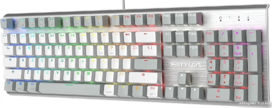 Клавиатура A4Tech Fstyler FS100 Neon (серебристый/серый)