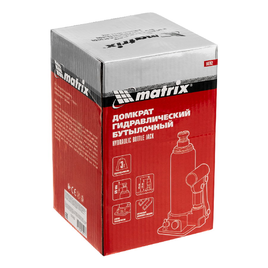 Бутылочный домкрат Matrix 50762 2т