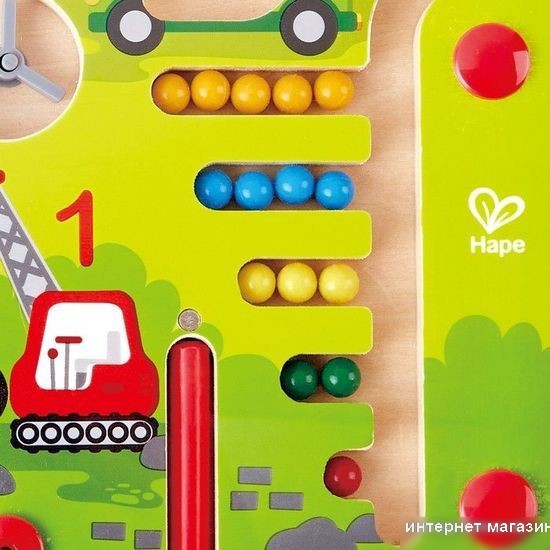 Развивающая игрушка Hape Лабиринт с шариком Транспорт E1713_HP