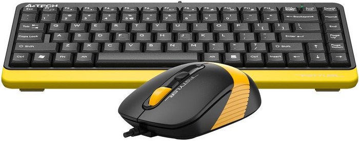 Офисный набор A4Tech Fstyler F1110 (черный/желтый)
