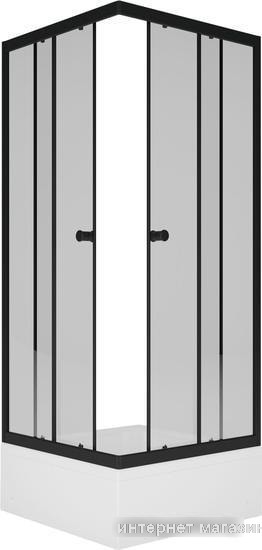 Душевой уголок Метакам Universal Black 80x80 KKS_013566 (прозрачное стекло)
