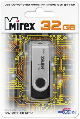 USB Flash Mirex Swivel Black 32GB [13600-FMURUS32]