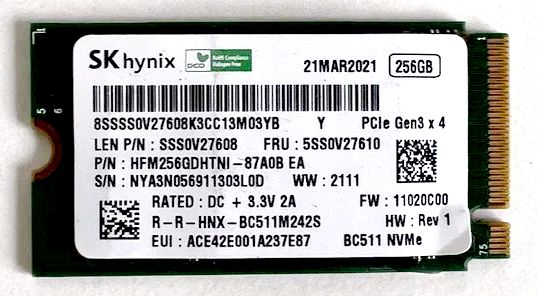 SSD накопитель SK hynix 256GB HFM256GDHTNI-87A0B (уценка)